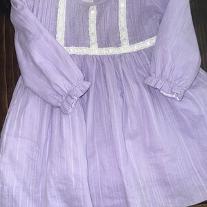 Lavender Kids Dress with White Accents